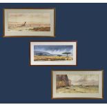 Two framed watercolours of seascapes signed M Walton and one other