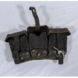 WWII German K98 ammo pouch pebbled leather