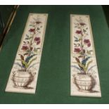 A set of 20th century fireplace tiles, two sets of five