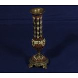 A French enamel and gilt bronze spill vase of small size, 13cm tall