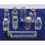 Nine dressing table bottles