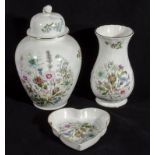 Three pieces of Aynsley china 'Wild Tudor'