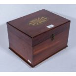 An Edwardian mahogany box with shell inlay