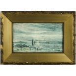 A small gilt framed watercolour 'Firth of Forth' attributed to Tom Scott size 12.5 x 21.5