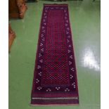 A hand woven woolen Meshwani runner, 65cm x 259cm