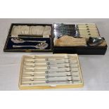 Four boxed sets of cutlery