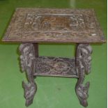 An Anglo Indian carved wood table