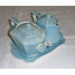 An Art Deco teapot and hot water jug