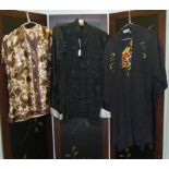 Three Oriental style blouses and a top