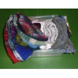 A selection of woolen shawls