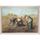 A framed print, The Gleaners