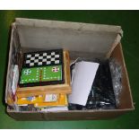 A box containing vintage games