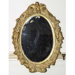 A gilt framed mirror