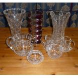 A collection of crystal glass