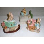 Two Beatrix Potter figures and a money box