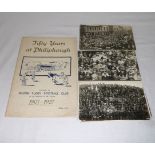 A collection of postcards and a book marking the jubilee of Selkirk rugby