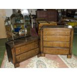 A chest of drawers together with a matching dressing table