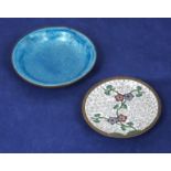 Two small cloisonne dishes