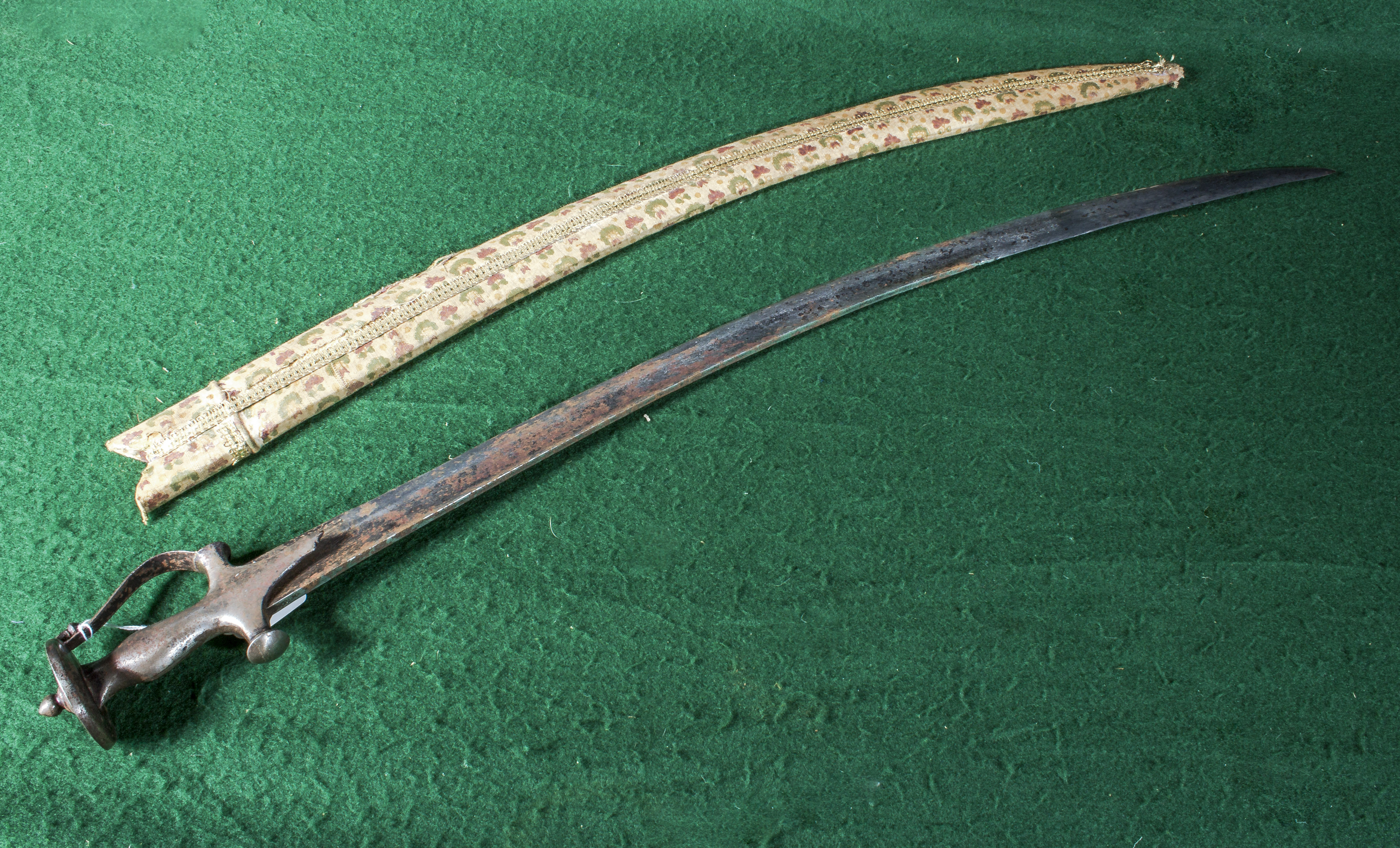 A Mameluke Indian sword and scabbard