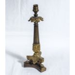 A bronze Corinthian column lamp base