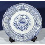 A Royal Navy Mess No.11 Staffordshire plate