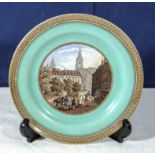 A Pratt Ware plate with a scene of Strasburg