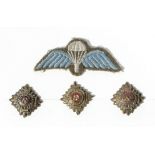 Parachute Regiment fabric wings and three pips