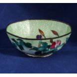 A cloisonne bowl, diameter 15cm