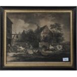 A framed George Morland print entitled 'Mad Bull' size 35.5cm x 44.5cm