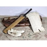 A vintage cricket set