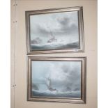 Two oil on board depicting nautical scenes