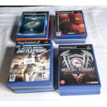 A box containing Playstation 2 games