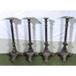 A set of 4 cast iron table pedestals.