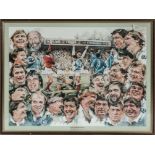 A rugby print titled 'The Turning Point'