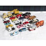 A collection of model die cast cars