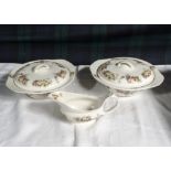 Two tureens and a gravy boat, Woods Ivory ware