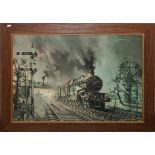 A framed print of Great Western Railway Castle Class steam locomotive