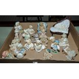 A box containing a collection of Cherished Teddies figures