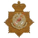 Badge. Border Regiment Victorian OR’s helmet plate circa 1884-1914.  Fine die-stamped universal star