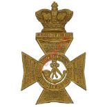 Badge. King’s Royal Rifle Corps Victorian OR’s helmet plate circa 1883-93. A good die-stamped