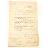 1816 Notification of Army Pension Signed by Henry John Temple, 3rd Viscount Palmerston, 95th