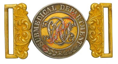 Badge. Indian Army. Submedical Department, Victorian Officer’s wait belt clasp circa 1876-1901. An
