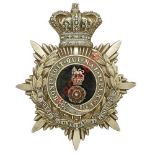 Badge. Loyal North Lancashire Regiment Victorian VB Officer’s helmet plate circa 1881-83. A fine and