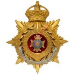 Badge. The Royal Sussex Regiment  Officer’s helmet plate circa 1902-14. A good gilt example of