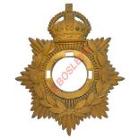 Badge. OR’s Helmet plate circa 1902-14.  Good die-stamped universal star bearing laurel sprays