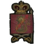 Badge. Scots Guards Victorian Colour Sergeant’s Rank badge.  A rare example,  bullion crowned