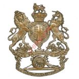 Badge. Artillery Volunteers senior NCO’s Victorian  helmet plate circa 1878-1901. A good silvered