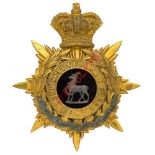 Badge. Royal Warwickshire Regiment Victorian Officer’s helmet plate circa 1881-1901 A fine rich gilt