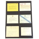 Field Marshal The Viscount Montgomery Elizabeth II Coronation Official Entry Pass Cards. A selection