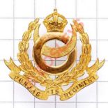 Indian Army. 15th Punjab Regiment post 1922 Officer’s gilt cap badge. Fine British made die-cast